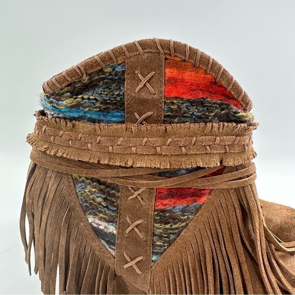 Naughty monkey trixie ankle booties 10 brown suede boho tribal western boots - Picture 6 of 15